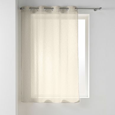 Lot De 2 Voilages Petite Hauteur À Oeillets 140 X 180 Cm – Voile Tissé éole Beige –