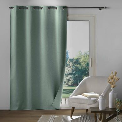 Rideau À Oeillets 135 X 260 Cm Occultiss – Chambray Uni Cèdre – 100 % Occultant