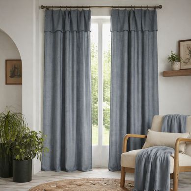 Lot De 2 Rideaux Ajustables + 8 Anneaux Pinces 140 X 270 Cm – Lyocell Uni Stone