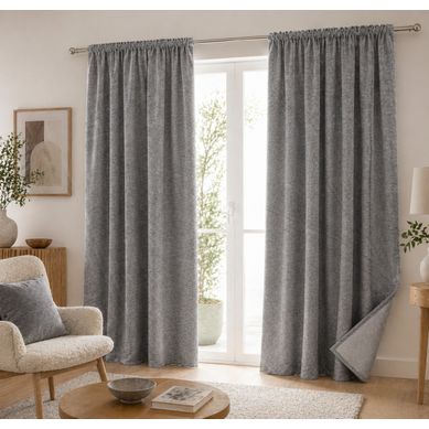 Lot De 2 Rideaux Blackout Titane 140 X 260 Cm – Occultant Polaire – Galon Fronceur