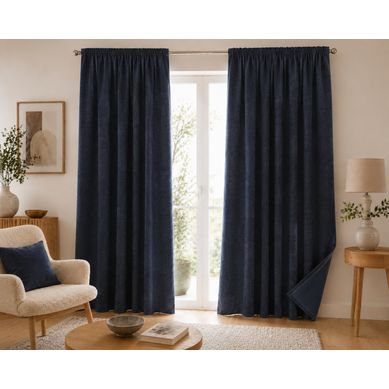 Lot De 2 Rideaux Blackout Minuit 140 X 260 Cm – Occultant Polaire – Galon Fronceur