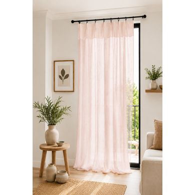 Rideau Ajustable Double Gaze De Coton 140 X 300 Cm Avec 8 Anneaux Pince Gaïa Rose Guimauve – Hauteur Rideau Ajustable Double Gaze De Coton 140 X 300 Cm Avec 8 Anneaux Pince Gaïa Rose Guimauve – Hauteur