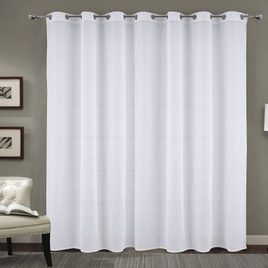 Voilage À Oeillets Tissé Avec Relief - Effet Froissé - 300x260 Cm - Blanc