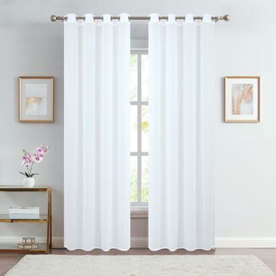 Paire De Voilages Unis Pour Baie Vitrée - 140x240 Cm - Blanc