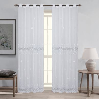 Paire De Voilages Macramé Pour Baie Vitrée - 140x240 Cm - Blanc