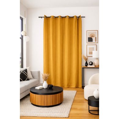 Rideau Double Gaze De Coton - Moutarde - 135x240 / Moutarde