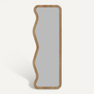 Miroir En Bois "asel" - 50 X 160 Cm - Beige