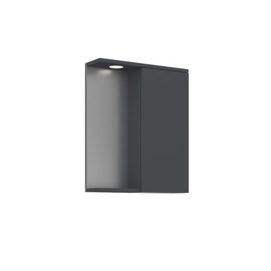 Meuble Salle De Bain Avec Miroir "purus 55" - 56 X 18 X 68 Cm - Matte Anthracite Meuble Salle De Bain Avec Miroir "purus 55" - 56 X 18 X 68 Cm - Matte Anthracite