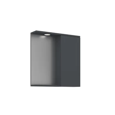 Meuble Salle De Bain Avec Miroir "purus 65" - 63 X 18 X 68 Cm - Matte Anthracite Meuble Salle De Bain Avec Miroir "purus 65" - 63 X 18 X 68 Cm - Matte Anthracite