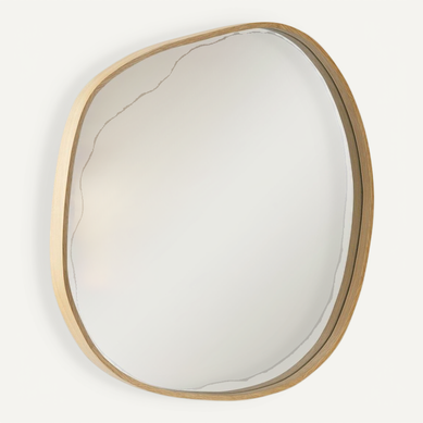 Miroir Galet Chêne Leonie 60x60cm
