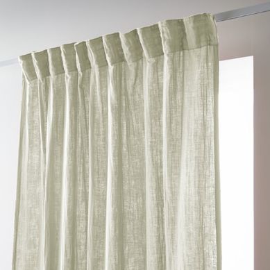 Rideau Galon Fronceur 140x240 Cm Gaze De Coton Vert D'eau