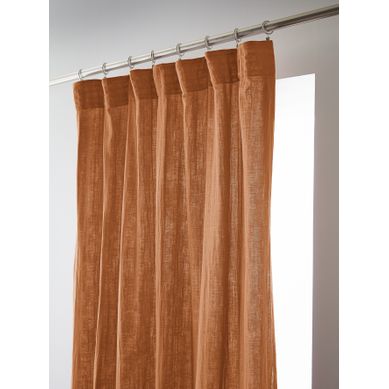 Rideau Galon Fronceur 140x240 Cm Gaze De Coton Terra Abricot