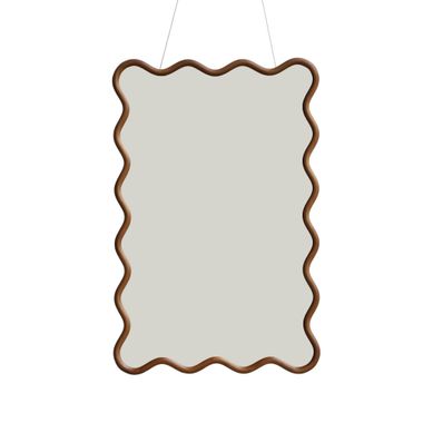 Miroir Organique Bois D'hévéa 92.5cm Noyer - Ruby