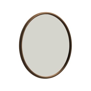 Miroir Rond Bois D'hévéa D.60cm Noyer - Ivy