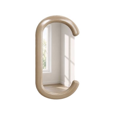 Miroir Ovale Décor Bois 91cm écru - Link