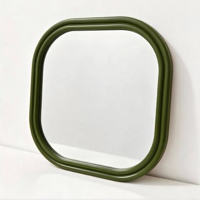 Miroir Carré Décor Bois 60cm Kaki - Nex Miroir Carré Décor Bois 60cm Kaki - Nex
