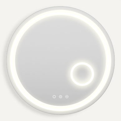 Miroir LED Lumineux Rond D.80 Cm (2100 Lms) Antibuée + Intensité Et Couleur Réglables - Aria