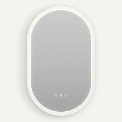 Miroir LED Lumineux Ovale 50 X80 Cm (2100 Lms) Antibuée + Intensité Et Couleur Réglables - Club