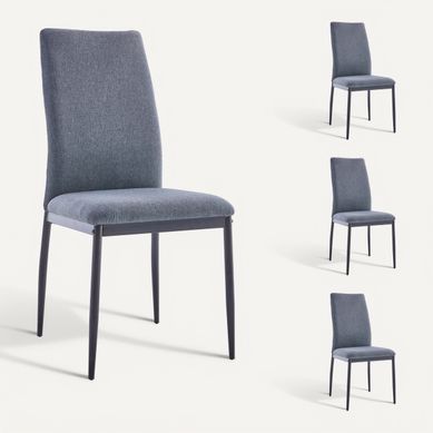 Lot de 4 Chaises ANNIE Gris vue 3/4