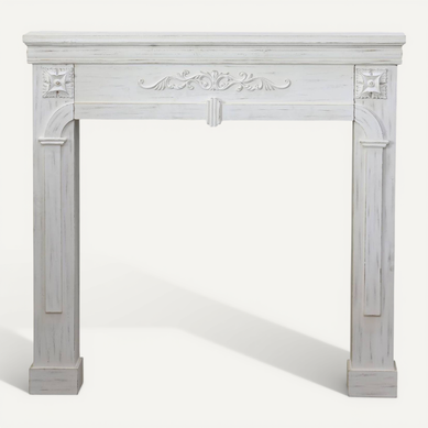 Manteau De Cheminée - Romance - Décor Bois Blanc Cérusé