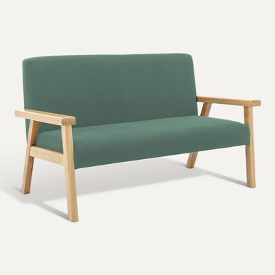 Fauteuil en velours côtelé kaki et pieds en métal noir mat. L 57 x P 59 x H 84.5 | sweeek - Gamm