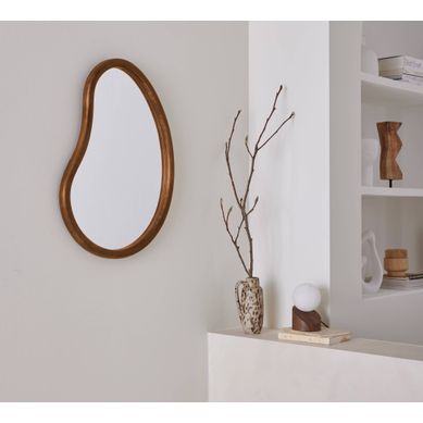 Miroir Organique En Bois De Sapin 65cm épaisseur 3cm Coloris Noyer Idéal Entrée. Chambre Ou Salle Miroir Organique En Bois De Sapin 65cm épaisseur 3cm Coloris Noyer Idéal Entrée. Chambre Ou Salle