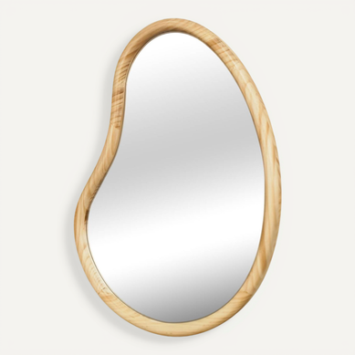 Miroir Organique En Bois De Sapin 85cm épaisseur 3cm Coloris Naturel Idéal Entrée. Chambre Ou Salle
