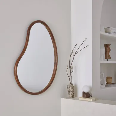 Miroir Organique En Bois De Sapin 95cm épaisseur 3cm Coloris Noyer Idéal Entrée. Chambre Ou Salle Miroir Organique En Bois De Sapin 95cm épaisseur 3cm Coloris Noyer Idéal Entrée. Chambre Ou Salle