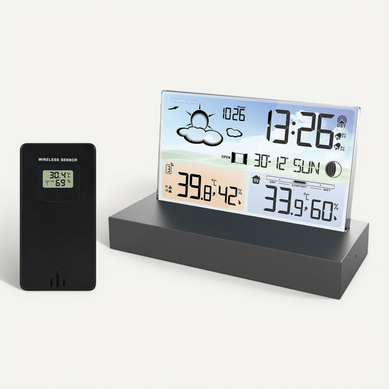 Horloge Météo Avec Prévisions, Température Intérieure/extérieure, Et Fonction D'alarme