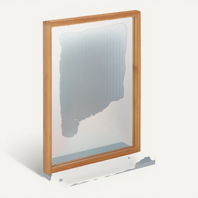 Miroir Mural En Bambou Avec Tablette