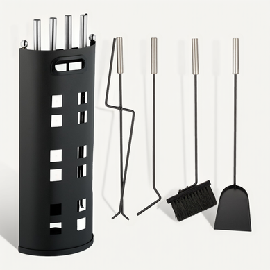 Set Cheminée 5 Pièces Serviteur Noir