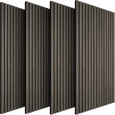 Lot De 4 Panneaux Acoustiques Sonic Wall En Bois Mdf Chêne Gris