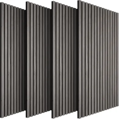 Lot De 4 Panneaux Acoustiques Sonic Wall En Bois Mdf Chêne Gris Clair