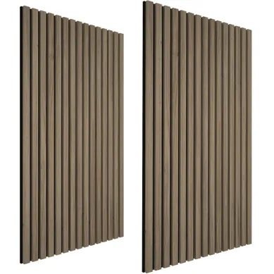 Panneaux Acoustiques Sonic Wall Ii Aspect Bois Chêne Foncé Mdf 110x50cm Lot De 2