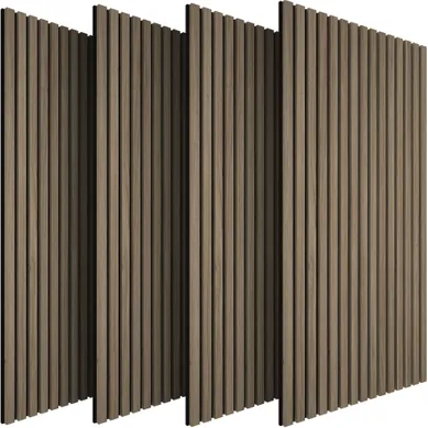 Panneaux Acoustiques Décoratifs Aspect Bois 110x50cm En Mdf Placage Chêne Foncé