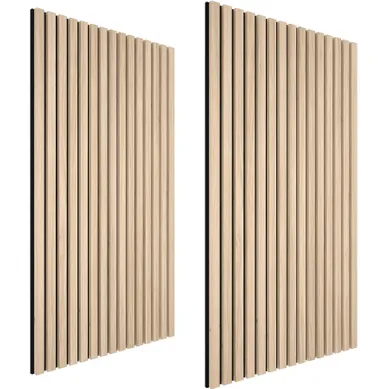 Panneaux Acoustiques Décoratifs En Mdf Placage Bois 110x50cm Chêne Clair