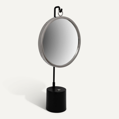 Miroir À Poser Rond "eleganca" 65cm Noir et Argent
