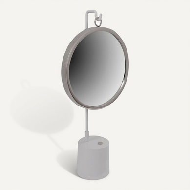 Miroir À Poser Rond "eleganca" 65cm Blanc et Argent