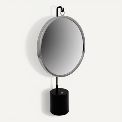 Miroir À Poser Rond "eleganca" 75cm Noir et Argent