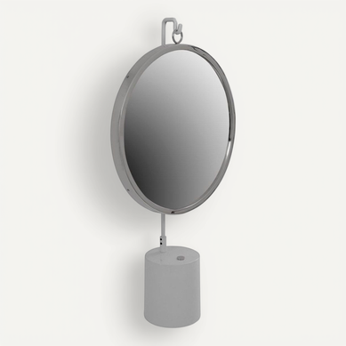 Miroir À Poser Rond "eleganca" 75cm Blanc et Argent