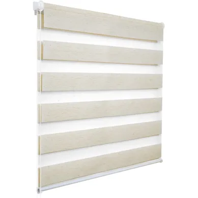 1 Pièce Store Enrouleur Double. Fixation Rapide Sans Perçage. Isolant Thermique.80x150cm.hêtre