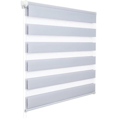 1 Pièce Store Enrouleur Double. Fixation Rapide Sans Perçage.isolant Thermique.85x220cm.gris