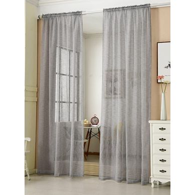 2 Pièces Rideaux Semi-transparents.suspension Avec Passe-tringle. 140x225cm. Gris Foncé. 2 Pièces Rideaux Semi-transparents.suspension Avec Passe-tringle. 140x225cm. Gris Foncé.