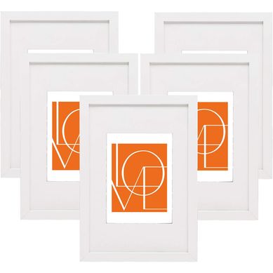 Cadre Photo Lot De 5 Pièces Blanc 13x18cm Cadre En Mdf Design Simple Avec Passe-partout