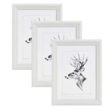 Set De 3 Cadre Photo. Blanc. 18x24cm.artos Style En Bois Et Verre.cadre Décoration Pour La Maison.