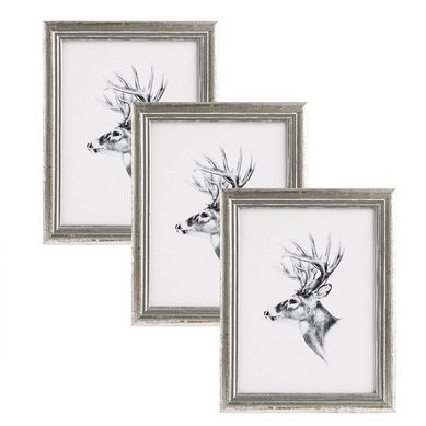 Set De 3 Cadre Photo. Argent. 40x50 Cm.artos Style En Bois Et Verre.cadre Décoration Pour La Maison.