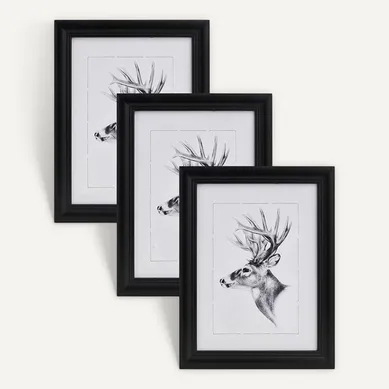 Set De 3 Cadre Photo. Noir. 30x45cm.artos Style En Bois Et Verre.cadre Décoration Pour La Maison.