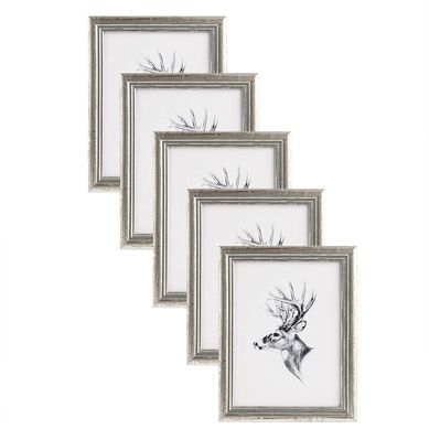 Set De 5 Cadre Photo. Argent. 18x24cm.artos Style En Bois Et Verre.cadre Décoration Pour La Maison.
