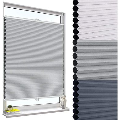 Store Plissé Nid D'abeille.sans Perçage Avec Porte-pince.store Plissé Antisolaire85x130 Cmblanc+gris Store Plissé Nid D'abeille.sans Perçage Avec Porte-pince.store Plissé Antisolaire85x130 Cmblanc+gris