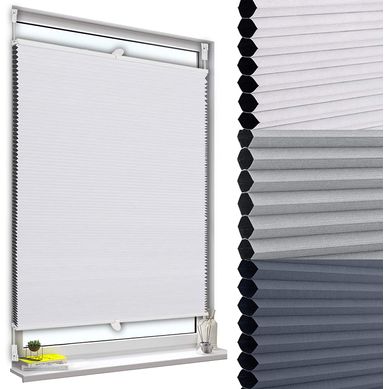 Store Plissé Nid D'abeille.sans Perçage Avec Porte-pince.store Plissé Antisolaire.115x130 Cm.blanc